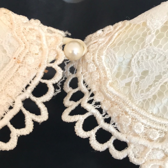 VINTAGE lace top Taffeta lined skirt dress - Picture 7 of 11